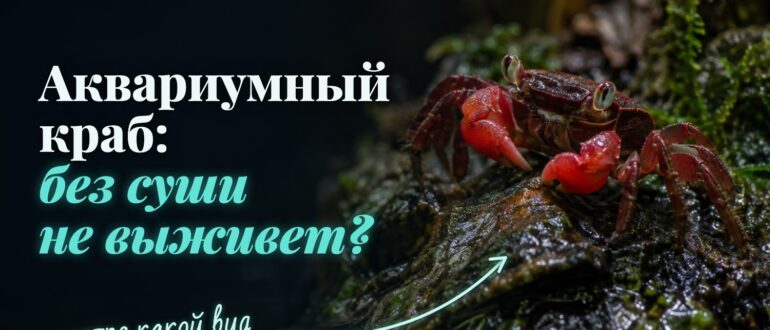 Красный мангровый краб на островке суши в акватеррариуме